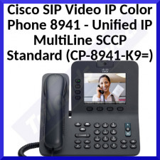 Cisco (CP-8941-K9=) Original 8941 SIP Video IP Color Phone - Unified IP MultiLine SCCP Standard 