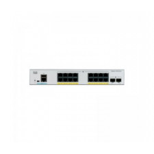 Cisco Catalyst 1000-16FP-2G-L - Switch - Managed - 16 x 10/100/1000 (PoE+) + 2 x Gigabit SFP (uplink) - rack-mountable - PoE+ (240 W)