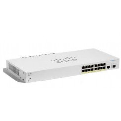 Cisco (CBS220-16P-2G-EU) Business 220 Series - Switch - smart - 16 x 10/100/1000 (PoE+) + 2 x Gigabit SFP (uplink) - rack-mountable - PoE+ (130 W)