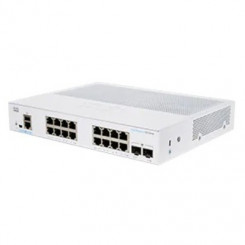 Cisco 250 CBS250-16T-2G 18 Ports Manageable Ethernet Switch - 2 Layer Supported - Modular - 2 SFP Slots - Optical Fiber, Twisted Pair - Lifetime Limited Warranty