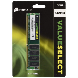 Corsair 512 MB DDR RAM Memory (VS512MB400) - 512 MB - DDR DIMM - 184-PIN - 400 MHz / PC3200 - CL2.5 - unbuffered - non-ECC