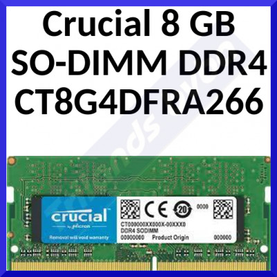 Crucial 8 GB SO-DIMM DDR4 CT8G4DFRA266 - 8 GB - SO-DIMM 260-pin - 2400 MHz / PC4-19200 - CL17 - 1.2 V - unbuffered - non-ECC