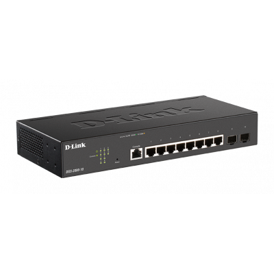 D-Link DGS 2000-10P - Switch - L3 - Managed - 8 x 10/100/1000 (PoE+) + 2 x combo Fast Ethernet/Gigabit SFP - rack-mountable - PoE+ (65 W)