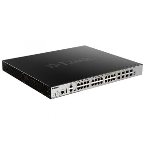 D-Link 20-port GE PoE 370W Layer 3 Stackable Managed Gigabit Switch including 4-port Combo 4-port Combo- 4