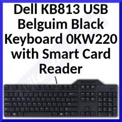 Dell KB813 USB Belguim Black Keyboard 0KW220 with Smart Card Reader