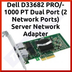 Dell D33682 PRO/1000 PT Dual Port (2 Network Ports) Server Network Adapter - full Profile - in Perfect Working condition - Refurbished