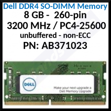 Dell DDR4 SO-DIMM Memory - module - 8 GB -  260-pin - 3200 MHz / PC4-25600 - 1.2 V - unbuffered - non-ECC - Upgrade - for G7