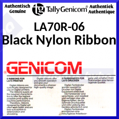 Genicom LA70R-06 BLACK ORIGINAL Nylon Printer Ribbon