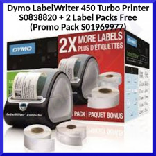Dymo LabelWriter 450 Promo Pack ( 1 X Dymo 450 Turbo Printer S0838820 + 2 Dymo Thermal Label Packs) - S01969977