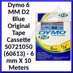 Dymo (S0721050) 6 MM D2 Blue Original Tape Cassette 60613 - 6 mm X 10 Meters