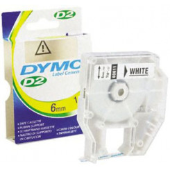 Dymo WHITE 6 MM D2 Self Adhevise ORIGINAL Tape Cassette S0721030 (60611) - 6 mm X 10 Meters