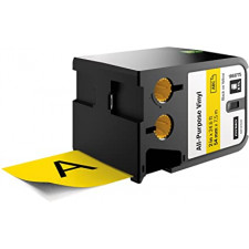 DYMO XTL Permanent adhesive vinyl tape - black on yellow - Roll (5.4 mm x 7 m) 1 roll(s) - for XTL 500