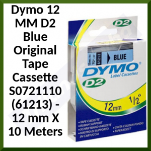 Dymo S0721110 Original Blue 12 MM D2 Tape Cassette 61213 - 12 mm X 10 Meters