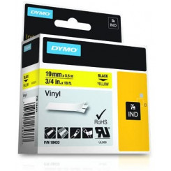 DYMO - Self-adhesive vinyl - black on yellow - Roll (1.9 cm x 5.5 m) 1 roll(s) - for Rhino 4200, 6000, 6000 Hard Case Kit