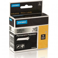 DYMO - Metallized permanent polyester tape - black on silver - Roll (0.9 cm x 5.5 m) 1 roll(s) - for Rhino 4200, 6000, 6000 Hard Case Kit