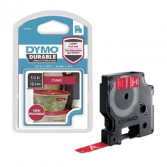 DYMO D1 - Self-adhesive label tape - white on red - Roll (1.2 cm x 3 m) 1 roll(s)