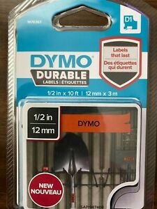 DYMO D1 12MM Self-adhesive label tape 1978367 - black on orange - Roll (1.2 cm x 3 m) 1 roll(s)