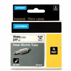 Dymo S0718330 Black on White Heat Shrink Tubing 18057 - 19mm X 1.5 Meters - for Dymo Rhino 5000, 6000 - RhinoPro 5000, ILP 219