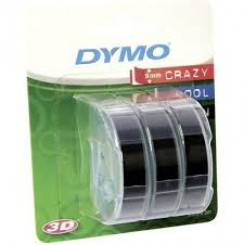 DYMO - 3D self-adhesive embossing tape - black - Roll (0.9 cm x 3 m) 3 roll(s) blister - - for DYMO Junior embosser