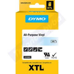 Dymo 1868810 - 12MM Black on White XTL Nylon Heat Shrink Tube Lettering Tape 5.5  Meters