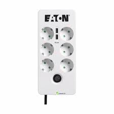 Eaton Protection Box 6 USB Tel@ Din - Surge protector - AC 220-250 V - 2500 Watt - output connectors: 6 - white
