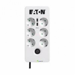 Eaton Protection Box 6 USB Tel@ Din - Surge protector - AC 220-250 V - 2500 Watt - output connectors: 6 - white