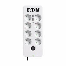 Eaton Protection Box 8 USB Tel@ Din - Surge protector - AC 220-250 V - 2500 Watt - output connectors: 8 - white