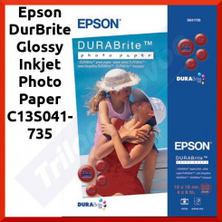 Epson S041735 DurBrite Glossy Inkjet Photo Paper C13S041735 - 200 grams/M2 - 10 cm X 15 cm - 50 Sheets Pack