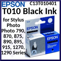 Epson T010 Black Original Ink Cartridge C13T010401 (10 Ml) - Outlet Sale - Original Sealed Product - No Retail Box