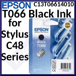 Epson T066 Black Original Ink Cartridge C13T06614010 (10 Ml) - Outlet Sale - Original Sealed Product - No Retail Box