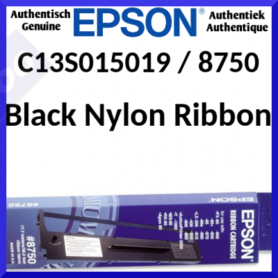 Epson S015019 BLACK Original Nylon Ribbon (C13S015019 / 8750) 
