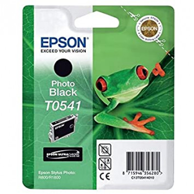 Epson T0541 Photo Black Ink Cartridge (13 ML) - Original Epson pack for Sylus Photo R800, R1800