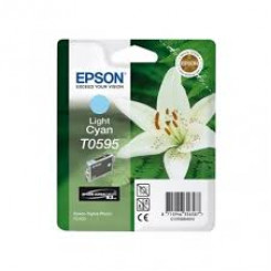 Epson T0595 Light Cyan ink Cartridge (13 Ml.) - Original Epson pack for Stylus Photo R2400