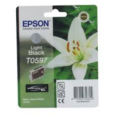 Epson T0597 Light Black ink Cartridge (13 Ml.) - Original Epson pack for Stylus Photo R2400