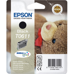 Epson T0611 Black Ink Cartridge (8 ML) - Original Epson pack for Stylus D68, D88, DX3800, DX3850, DX4200, DX4250, DX4800, DX4850