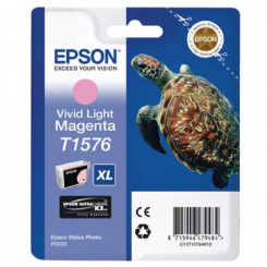 Epson T1576 (C13T15764010) Vivid Light Magenta Ink Cartridge - 25.9 Ml. Original Epson Pack for Stylus Photo R3000