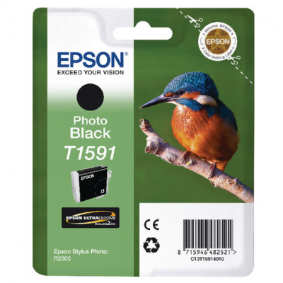 Epson T1591 Photo Black Original Ink Cartridge C13T15914010 (17 Ml.) for Epson Stylus Photo R2000