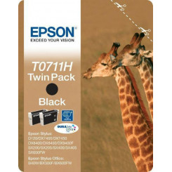 Epson T0711H (2-Pack) High Yield Black Original Ink Cartridges C13T07114H10 (2 X 11.1 Ml)