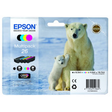 Epson 26 (4-Ink CMYK Pack) Original Black / Cyan / Magenta / Yellow Ink Cartridges C13T26164010