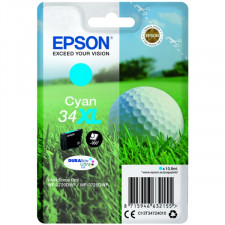 Epson 34XL Cyan High Capacity Original Ink Cartridge C13T34724010 (10.8 Ml.) for Epson WorkForce Pro WF-3720DWF. WF-3725DWF