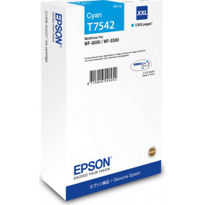 Epson T7542 Cyan Ink Cartridge (7000 Pages) - Original Epson pack for WF8090, WF8090DW, WF8590DW, WF8590DWF, WF8590D3TWFC, WF8590DTWF