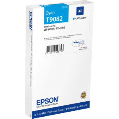 Epson T9082 Cyan XL Ink Cartridge (39 ML.) - Original Epson pack for Epson WF-6090DW