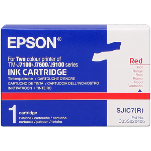 Epson C33S020405 Red Ink Cartridge SJIC7R (25.5 Ml.) - Original Epson pack for Epson TM-J7100, TM-J9100