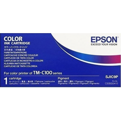 Epson TM-C100 CMYK Ink (4) Original Cartridges Multi Pack SJIC9P (Cyan + Magenta + Yellow + Black) for Epson TM-C100