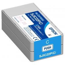 Epson SJIC22PC Cyan Ink Cartridge C33S020602 (32.5 ML.) - Original Epson pack for Epson TM-C3500, TM-C3600 