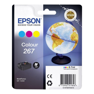 Epson 267 Color Ink Original Cartridge C13T26704020 (200 Pages) for Epson WorkForce 100, 100W