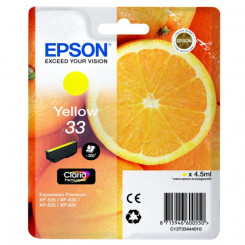 Epson 33 Yellow Ink Original Cartridge C13T33444012 (4.5 Ml.) for Epson Expression Home XP-530, XP-630, XP-635, XP-830, Expression Premium XP-540, XP-630, XP-640, XP-645, XP-830, XP-900