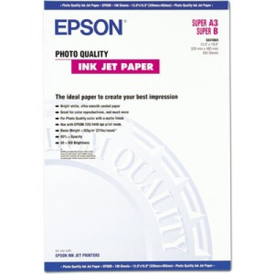Epson Photo Quality Matte Inkjet Paper C13S041069 - 330 mm X 483 mm (A3+) - 105 grams/M2 - 100 Sheets Pack