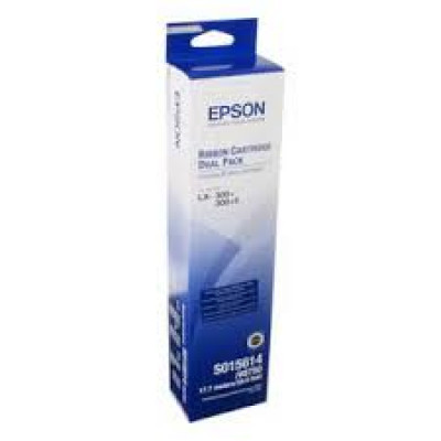 EPSON SIDM Black Ribbon Cartridge for LX-300 / + / II / 4xx / 8xx FX-8xx Dualpack C13S015614