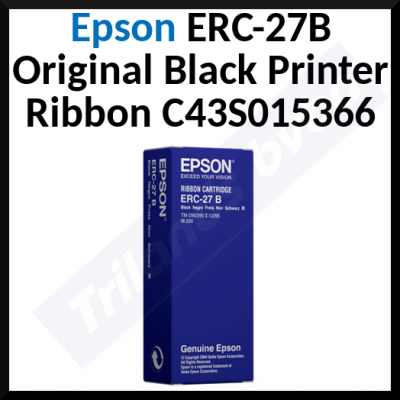 Epson ERC-27B Original Black Nylon Printer Ribbon C43S015366 for Epson TM-290, TM-290II, TM-295, TMU-295, TMH-3000